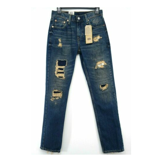 New Levi's Mens 511 1919 Dark Blue Ripped Skate Slim Fit Denim Jeans Sz 29 x 32 image {1}