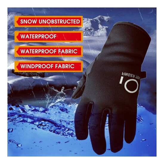 Cycling Winter Gloves Waterproof Touch Screen Full Finger Liner Men Women Sports image {6}