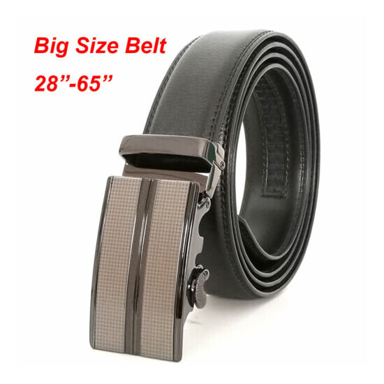 2021 Pure Men1 Belt Black Dress Belt With Automatic Buckle Large Size 28" -62" image {1}