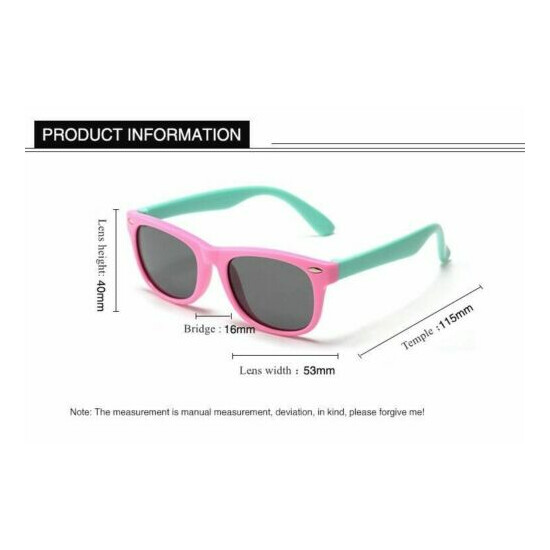 Kids Polarized Sunglasses UV400 Rectangular Boys Girls Shades Fashion Retro I373 image {2}