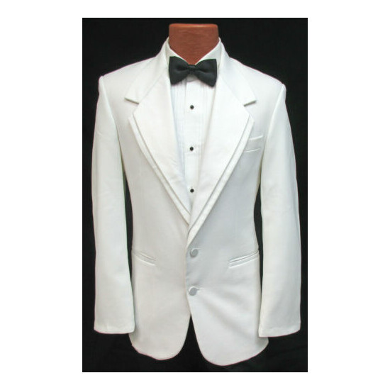 Men's White Oscar de la Renta Contour Tuxedo Dinner Jacket Wedding Mason Cruise image {1}