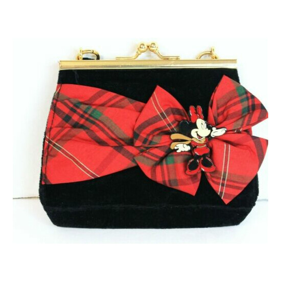 Disney Store Minnie Mouse Dressy Black Velvet with Bow Purse image {1}