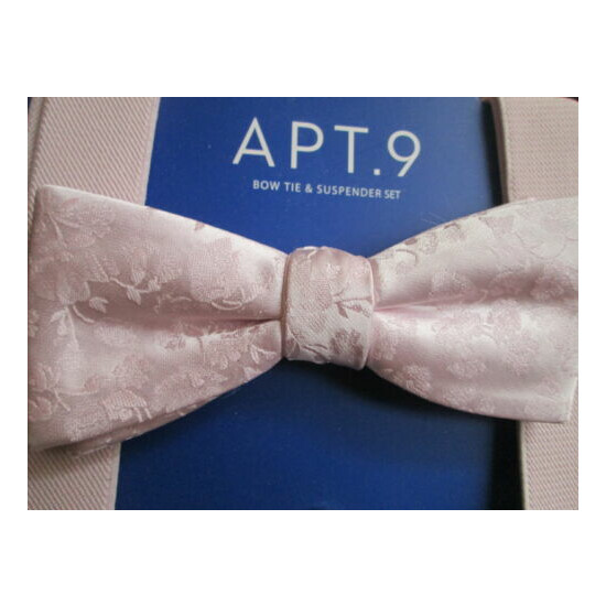 Apt. 9 Pale Pink Suspenders w Jacquard Bowtie Adult Unisex Easter Wedding Spring image {4}