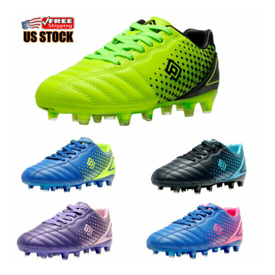 Boys Girls Soccer Shoes Outdoor Indoor Football Shoes School Soccer Cleats image {1}