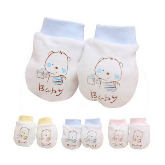 Baby Infant Boys Girls Anti Scratch Mittens Soft Newborn Baby Cute Gloves 1PAIR image {1}