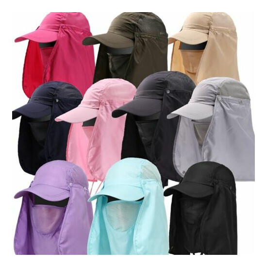 Hiking Fishing Wide Brim Hat Outdoor Sport Sun Protection Neck Face Flap Cap image {4}