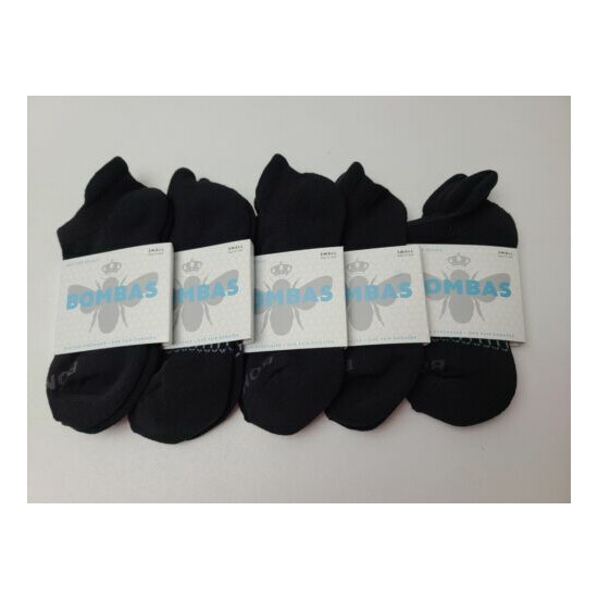 5 Pair Bombas Men's Women's Unisex Ankle Socks Black Honeycomb Small NWT image {1}