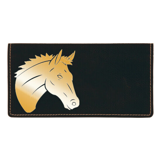 Majestic Horse Laser Engraved Leatherette Checkbook Cover image {1}