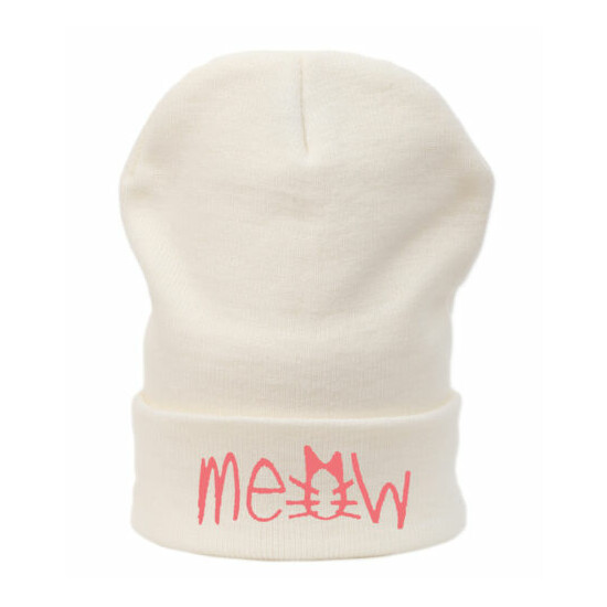 Winter Beanie Hat Kids Children Girls Boy Boys Knitted Hats Warm Meow Hater Swag image {3}