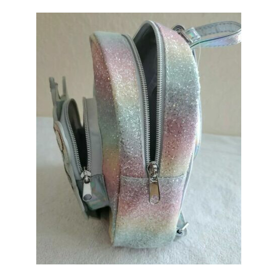 NEW, Girl's Unicorn Mini Backpack, rainbow sparkles. image {2}