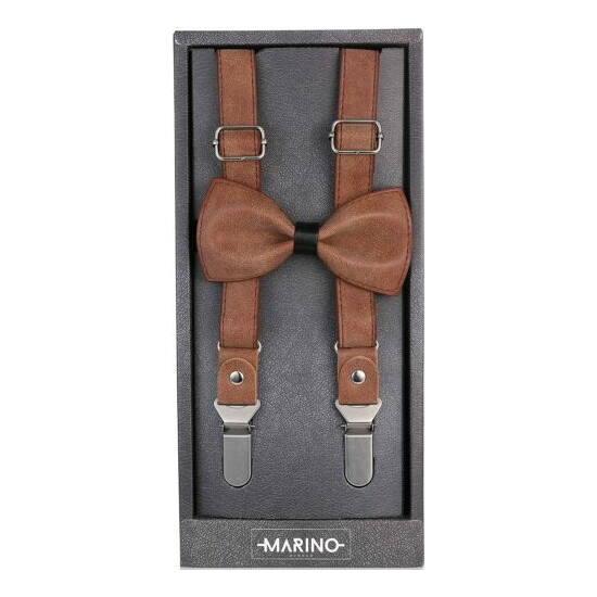 Mio Marino adjustable KLOOPE Leather Suspenders for Men - Fashion Y Back Bowtie  image {4}