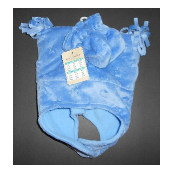 Boys Girls Infants Fleece Winter Hat Cap Mittens 2 pc Set Blue 6-12 Months NWT image {1}