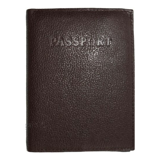 Lot of 3 New Leather passport cover, Brown Unbranded international passport case image {4}
