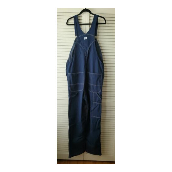 NWOT Mens Liberty Blue Denim Jeans Carpenter Bib Overalls Size 34 x 32 image {2}