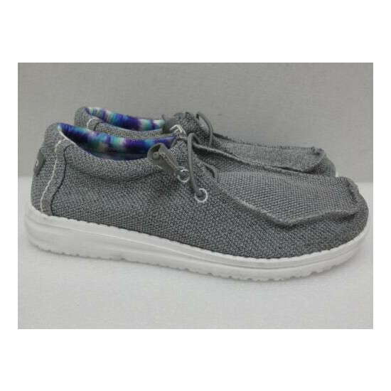 HEY DUDE WALLY YOUTH BOULDER GREY SHOES sz 5 as is image {1}