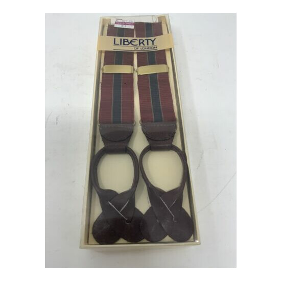 Liberty Of London Striped Suspenders/Braces British Gent Red/Black - New image {1}