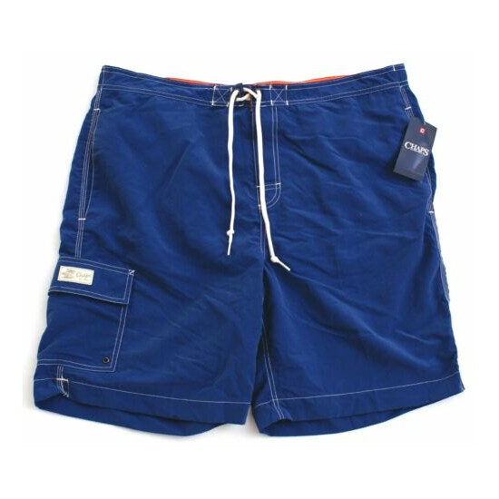 Chaps Blue Brief Lined Swim Trunks Water Shorts Men's NEW image {1}
