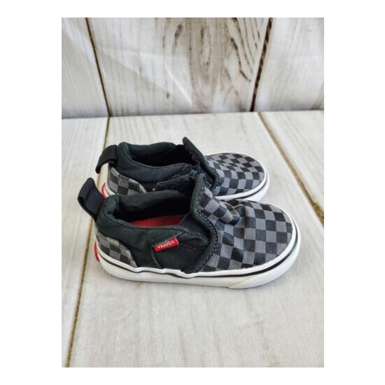 Vans off The Wall Asher Checker Black Grey Toddler Size 5 Slip On Skate Shoes  image {2}