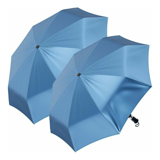 2-Pack Jones NY 3-Section Auto-Open Blue Umbrella Set for Rainy Day Protection image {1}