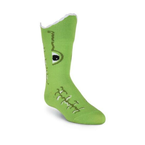 Kid's Wide Mouth Alligator Crew Socks-Ready to bite bright green cute Alligator  image {1}