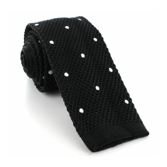 Michelsons UK - Silk Knitted Skinny Spot Ties image {1}