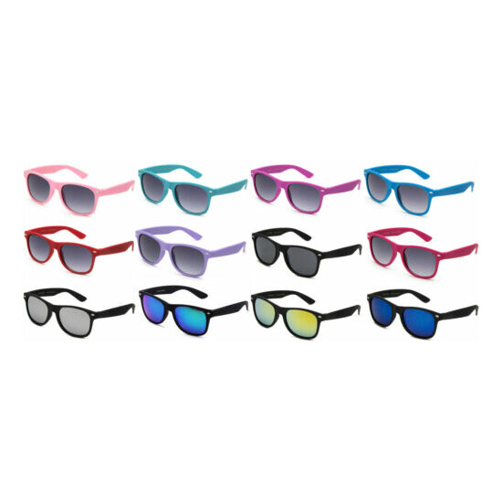 Kids Sunglasses Boys Girls Retro Rubberized Soft Frame AGE 3-12 UV 100% image {1}