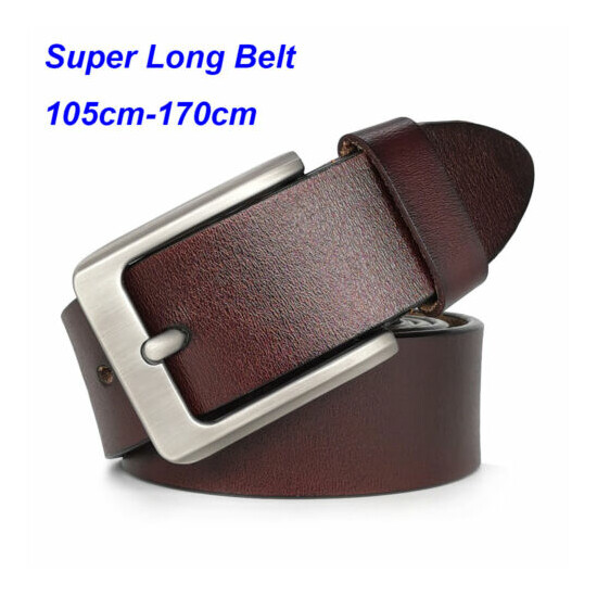 Big Tall Top Quality Designer Belt Mens Belt 100% Cow Leather Belt Size 30-60" image {1}
