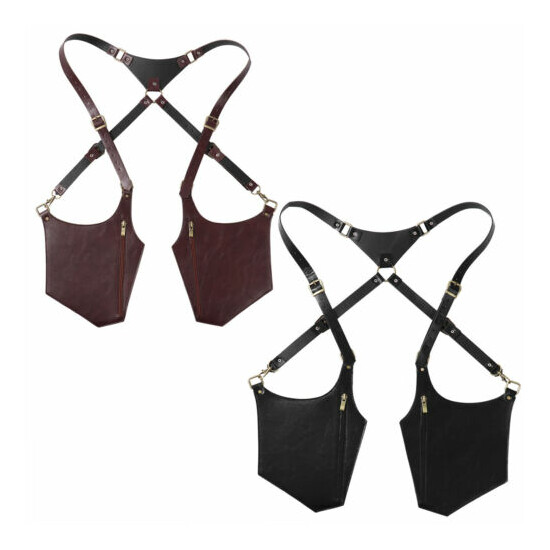 Men's PU Leather Strap Underarm Shoulder Bag Mobile Phone Bag Adjustable Zipper image {2}