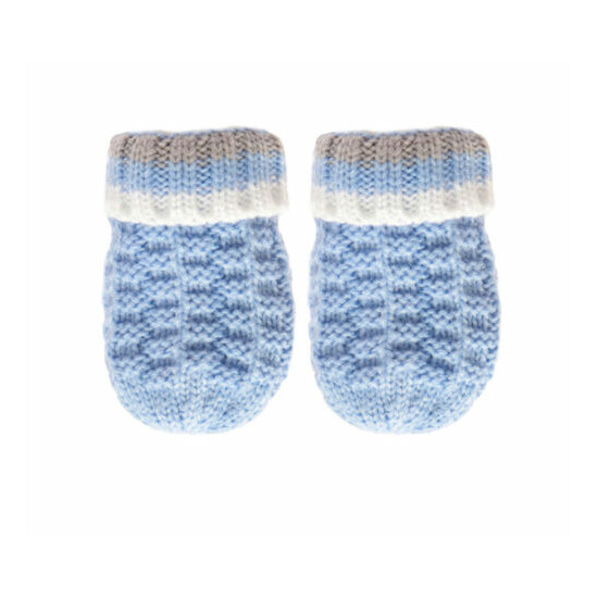 Baby Boys Girls Mittens Cable Knitted With Turnover Mittens NB-12 Months M648 image {2}
