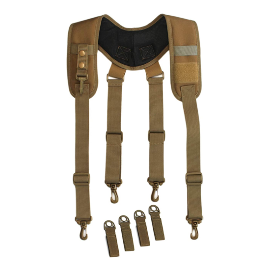 Tactical Suspenders Duty Belt Harness Padded Adjustable Tool Belt Suspenders image {1}