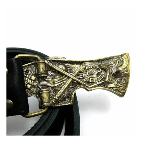 Belt buckle "Bartka"; Handmade&processed; Ax belt buckle; Solid brass axe buckle Thumb {6}