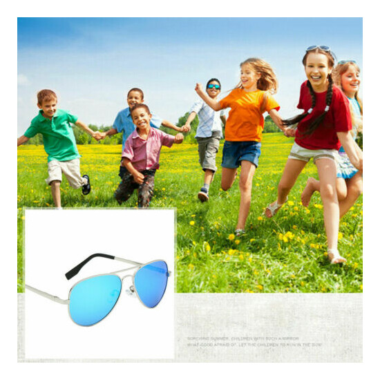 Polarized Aviator Sunglasses Anti-UV Flash Mirror Lens with Case For Boys Girls image {7}