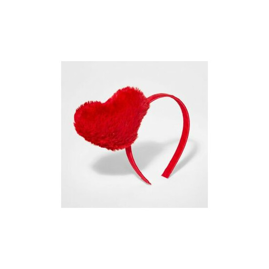 TWO Furry Heart Headbands Valentines Day Kids image {1}