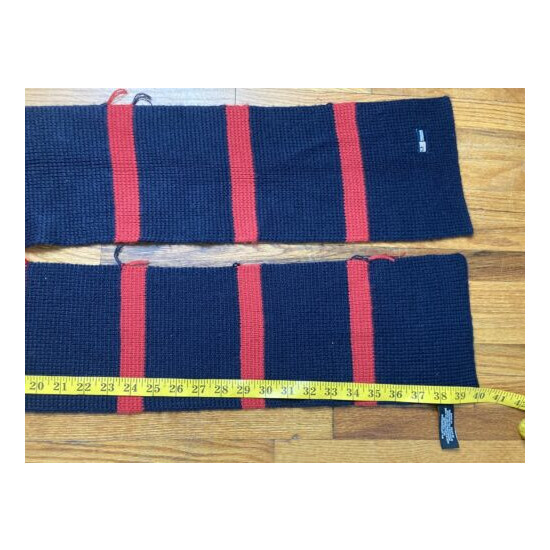 Ralph Lauren Polo Winter Scarf Wool Blend Color Block Red Navy image {5}