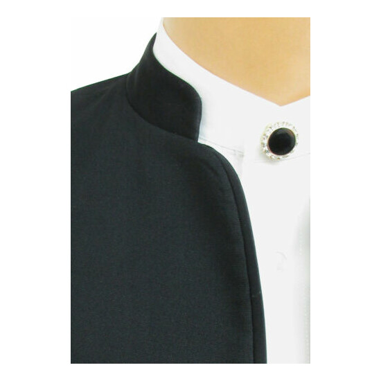 Men's Black Mandarin Collar Tuxedo Jacket Halloween Beatles Preacher Costume 38R image {3}