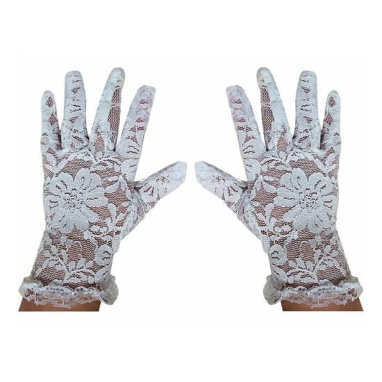 White Lace Communion Gloves Toddlers Super Cute for Boys & Girls. Outfit Gloves image {2}