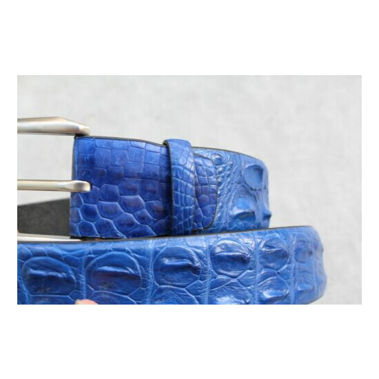 No Jointed - Light Blue Real Alligator Crocodile Leather SKIN MEN'S Belt -W 1.5" image {2}