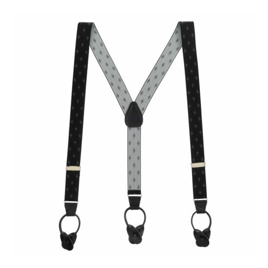 Jacquard Woven Diamond Suspenders - BUTTON image {1}
