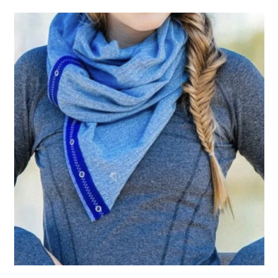 Ivivva (Lululemon) herringbone scarf EUC blue image {1}
