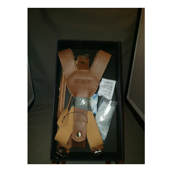 Leather Suspenders for Men and Women Best for Gift and Wedding Brown image {1}