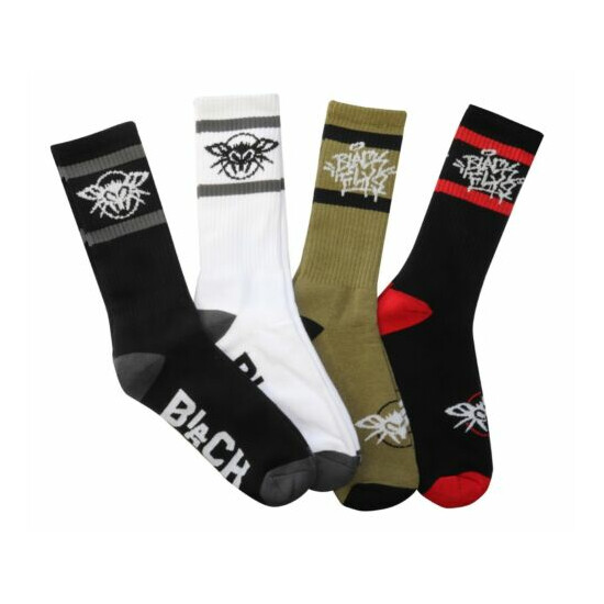 BRAND NEW Black Flys 4 PACK HIGH CREW SOCKS LIMITED RELEASE EDITION image {1}
