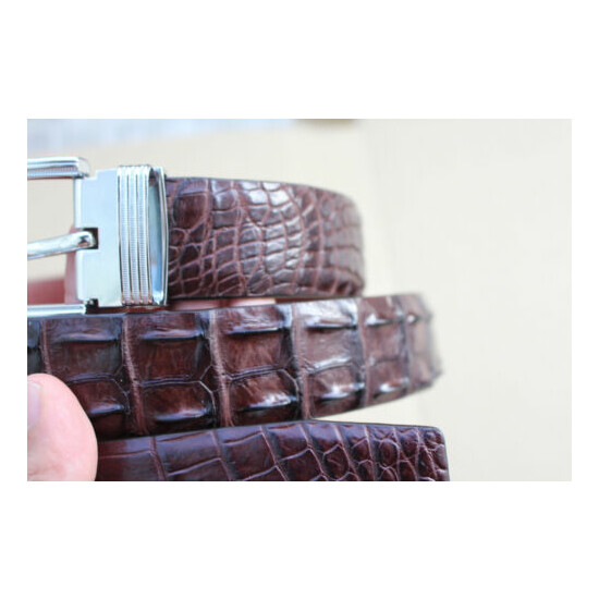 Brown Genuine Alligator ,Crocodile Hornback Leather Skin Men's Belt - W 1.5 inch image {3}