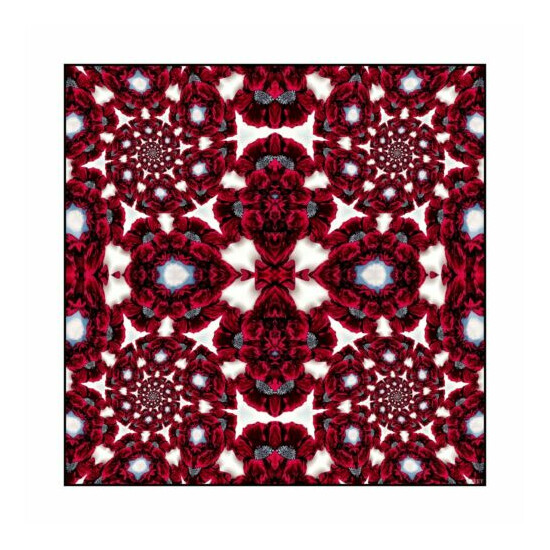 Passion Red Vortex Floral Silk Pocket Square image {2}