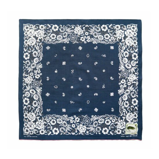 Kapital Capital Fast Color Selvage Bandana " Garden Party " Navy New image {1}