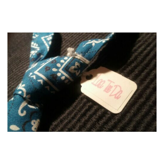 Laa Tee Daa Childrens Neck Tie Blue Floral Necktie 12" New Velcrw image {4}
