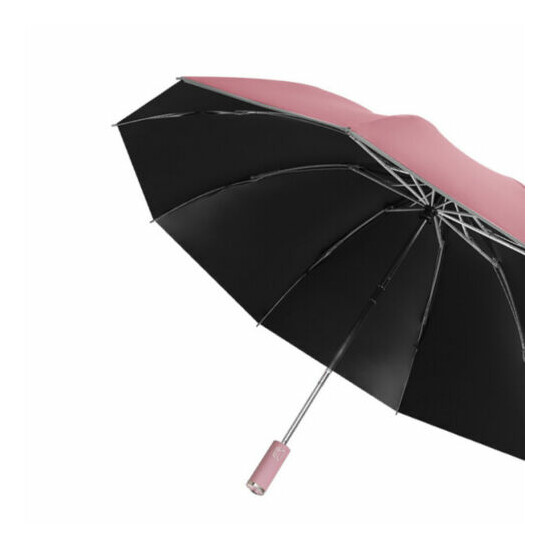 Black Auto Open & Close Windproof Travel Umbrella Compact Folding Mens Women AU image {5}