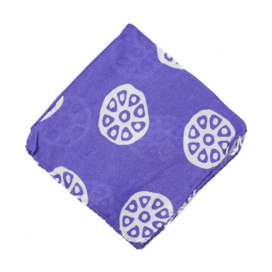 NWT RODA Purple and White Citrus Slice Print Lightweight Pocket Square image {1}