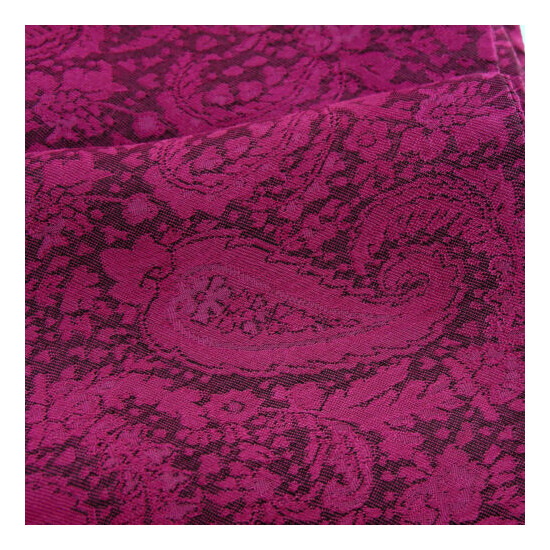 Mint Paisley Scarf Fuchsia double layer fine Fabric 8.5 in x 49 in Men soft * image {3}