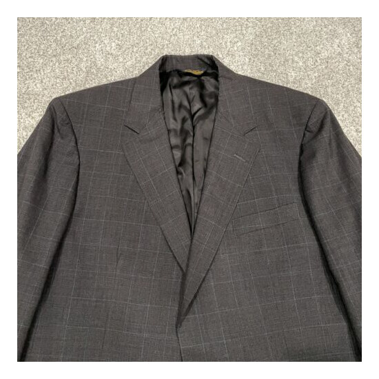 Brooks Brothers Makers Men's Wool Sport Coat Blazer Dark Gray Check Size 43L image {2}