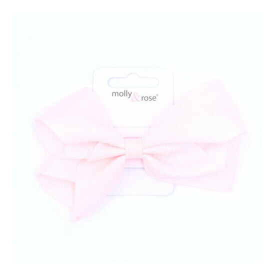 Large Bow 12cm soft pastel pink elastic gosgain ribbon UK image {1}